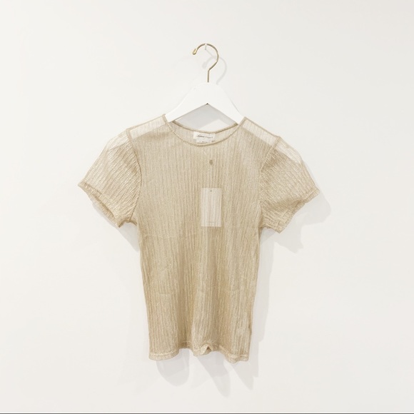 LOVERS + FRIENDS SURREY SHEER LUREX NUDE TOP - Picture 3 of 4